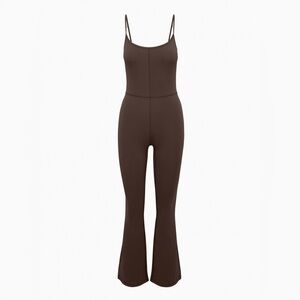 Wilfred Free Divinity kick flare jumpsuit rich mocha brown Aritzia Small S